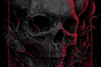 create dark art, horror or skull artworks illustration