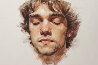 make watercolor portrait painting, photo to watercolor portrait painting