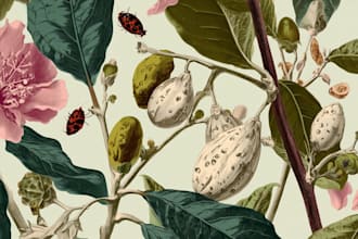 make a marvelous botanical flowers illustration