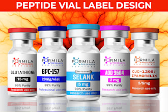 do product label design, peptide vial label, sarms supplement label