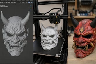 3d print and paint custom 3d cosplay mask 3d helmet 3d armor model design