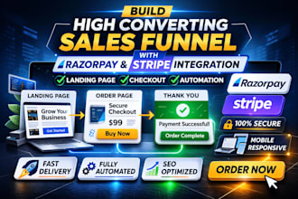 set up sales funnel with razorpay payment integration