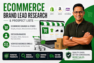 provide shopify and ecommerce lead research and prospect lists