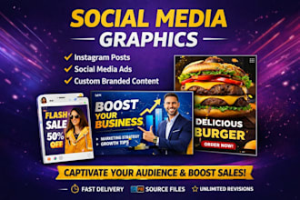 design eye catching social media post, ads and instagram content for your brand