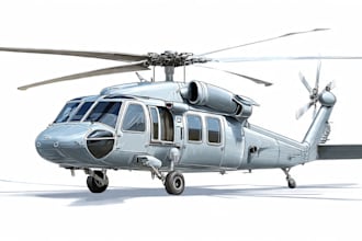 draw aircraft, airplane, helicopter into a vector cartoon