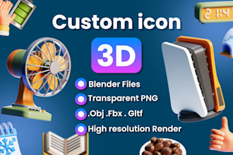 make professional 3d icon for your UI