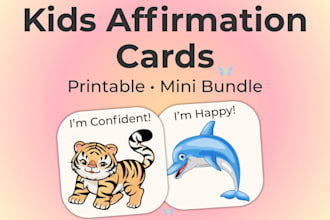 design printable kids affirmation cards for confidence and fun