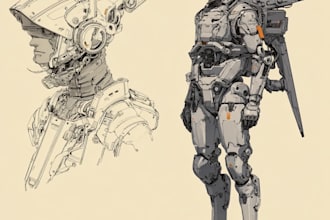design your mecha, robot or futuristic landscape