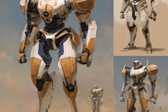 illustrate robots and armored characters