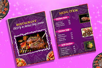 design custom menu cards with elegant and modern style
