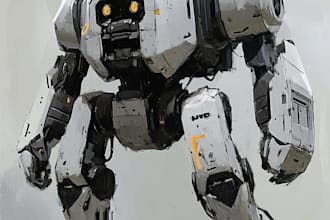 make your mecha robot fanart or original in digital artwork