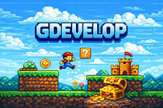 create games on gdevelop, html games , 2d and 3d