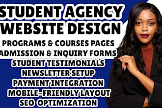 design student agency website education website study abroad site admission site