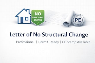 write a letter of no structural change for permit approval