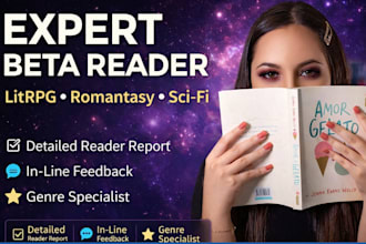 beta read your litrpg, romantasy, or science fiction novel
