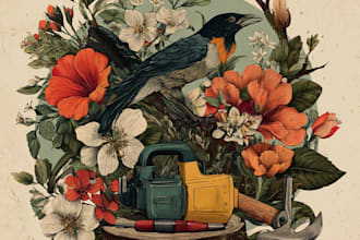 create a custom vintage illustration and vintage art for you