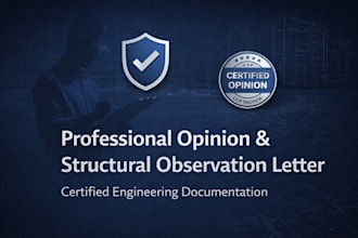 prepare professional opinion and structural letters