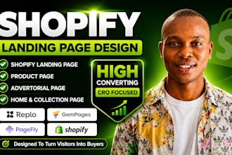 design shopify landing page or product page with gempages replo pagefly