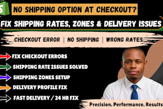 fix shopify shipping rates, zones, delivery profiles and checkout errors