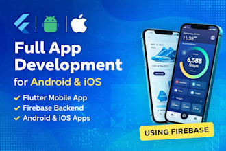 develop flutter app with firebase, api and admin panel