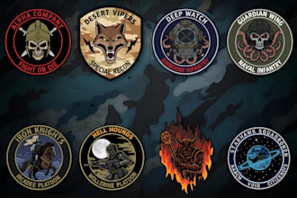 do unique stunning military patch army logo and badge design