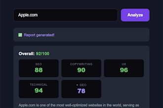 analyze your website with ai powered SEO,GEO audit report
