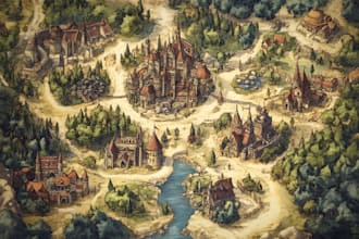 draw a custom map for fantasy,  book or