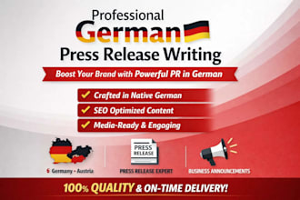 write a professional press release in german