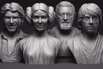 sculpt 3d sculptures stl bust models character head sculpting for 3d printing