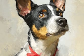 do custom pet portrait pet illustration or dog portrait