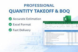 do quantity takeoff and prepare boq in excel for construction project