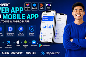 convert lovable ai base44 replit pwa app to ios android app publish capacitor