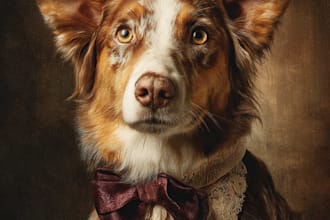 make pet portrait illustration