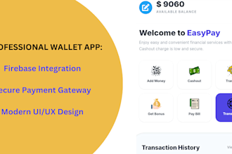 develop a professional wallet app with firebase and payments