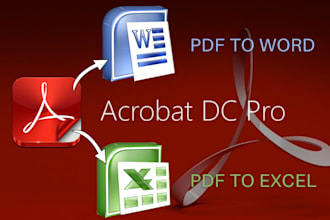 convert PDF to word or excel using adobe acrobat pro dc professionally