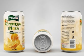 design modern can label and product packaging
