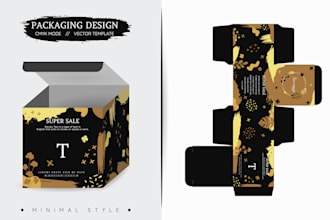 design minimal, modern and luxury packaging or label