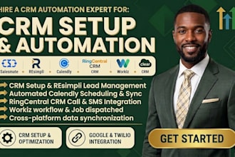 setup salesmate resimpli calendly ringcentral CRM automation workiz CRM workflow
