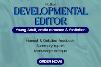 do developmental edit for ya romance erotica and fanfiction manuscript