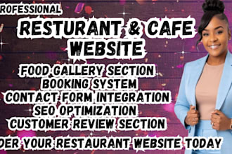 design restaurant website cafe website food website