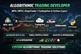 develop automated trading bots for metatrader, ninjatrader tradingview