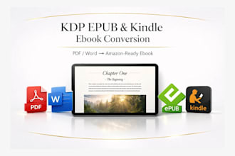 do ebook conversion from word doc, pdf into kdp epub kindle formats