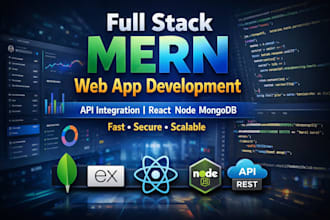 develop full stack mern web apps with API integration