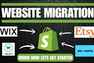 copy clone transfer website data from wix bigcartel 3d cart to shopify migration