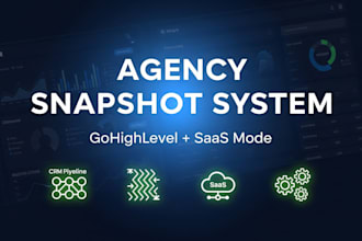 build gohighlevel snapshot with automation, pipeline and saas mode for agencies