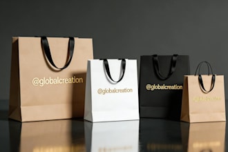 design luxury shopping bag, paper bag, product packaging for your brand