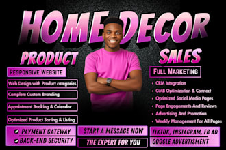 promote your home decor furniture website design home decor shopify store sales