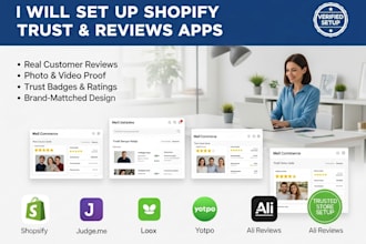 setup shopify social trust judge me vitals loox yopto ali reviews website