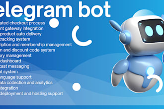 build telegram shop bot, crypto bot, telegram store bot, ecommerce payment bot