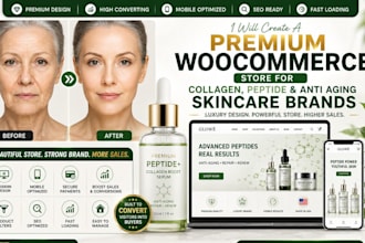 create a premium collagen, peptide and anti aging skincare online store